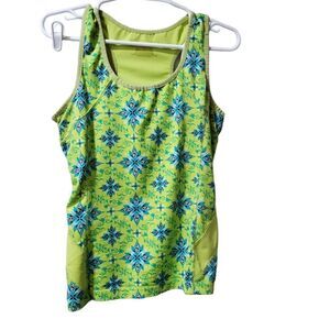 Tek gear tank womens size large colorful  lime green acid green racerback tank